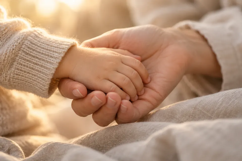 Kinderhand in einer Erwachsenenhand